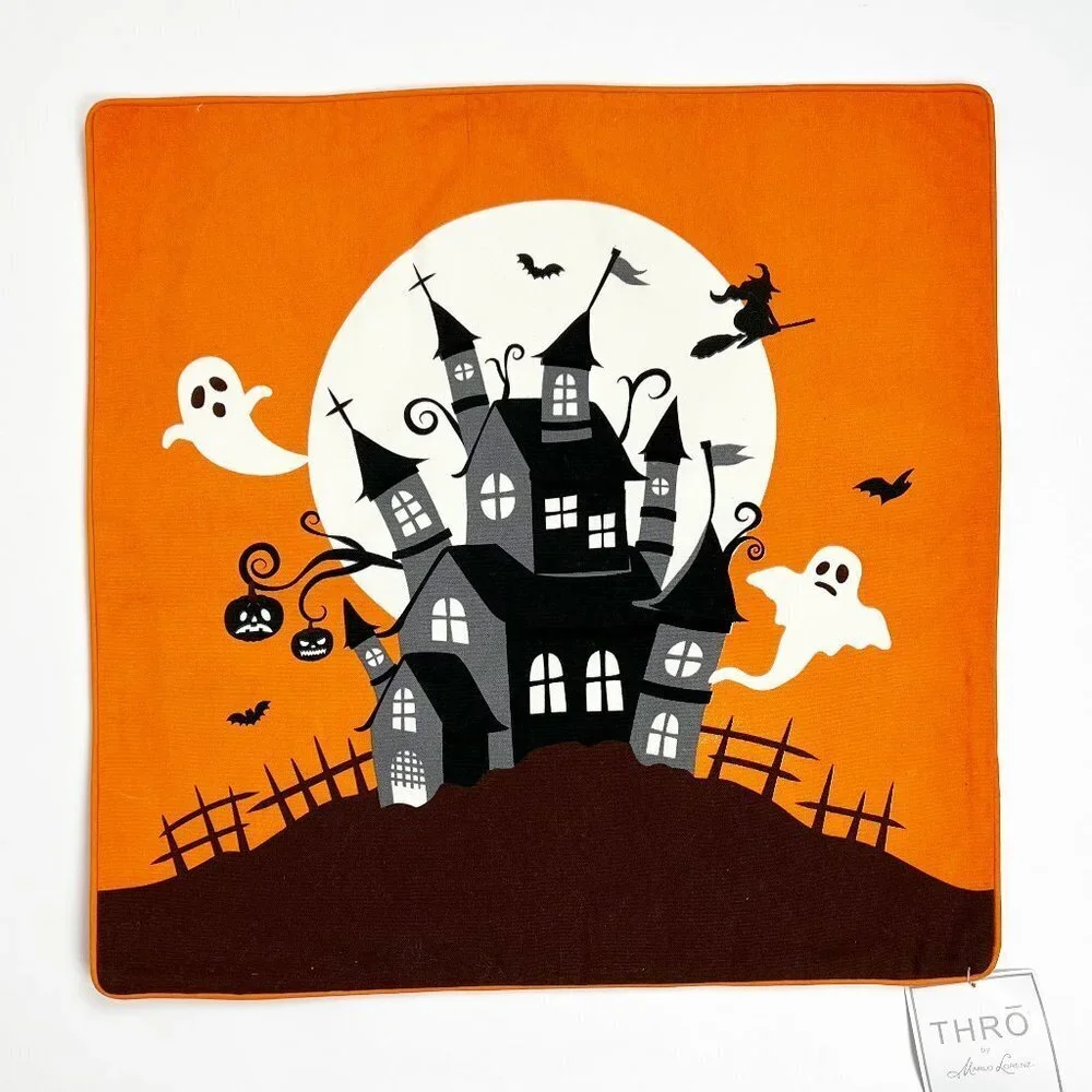 NWT THRO by Marlo Lorenz Haunted House Glow in the Dark Pillow Cover 20